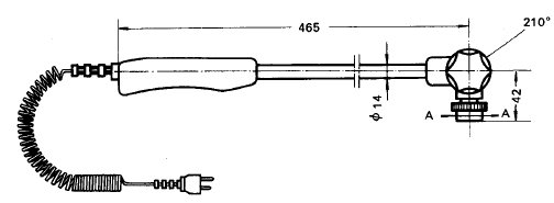 WREM,WRNM-101A手柄式圓柱表面熱電偶手柄安裝圖片