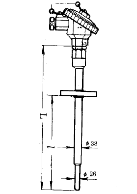 WRP拱頂熱電偶(固定法蘭帶防水接線盒)安裝圖片 WRP拱頂熱電偶(固定法蘭帶防水接線盒)安裝圖片