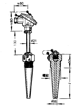 WRER-15電站測溫用低溫低壓熱電偶安裝圖片 WRER-15電站測溫用低溫低壓熱電偶安裝圖片