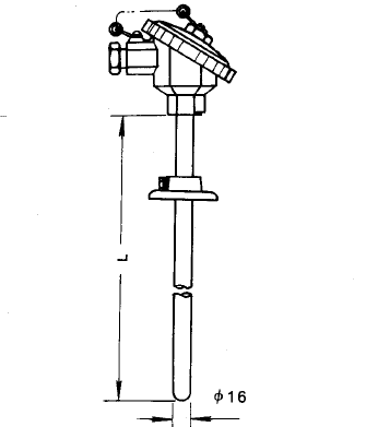 WRN-330活動(dòng)法蘭裝配式熱電偶安裝圖片