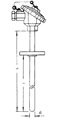 WZP-431A固定法蘭防水式熱電阻安裝圖片