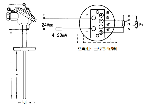 SBWZ-2480/436K熱電阻一體化溫度變送器安裝圖片